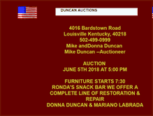 Tablet Screenshot of duncanauctions.com